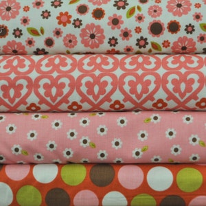 Indian Summer Cream 4 Fat Quarters Bundle by Zoe Pearn for Riley Blake, 1 yard total, Free Shipping image 1