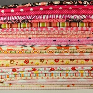 Designer Fabric Scrap Bag Pink, 2 yards total, 100% cotton