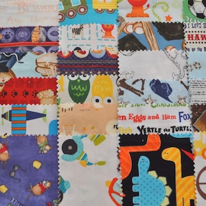 I Spy Novelty Boy Fabric 5&quot; Squares Charm Pack, 30 different pieces, 100% cotton, Free Shipping
