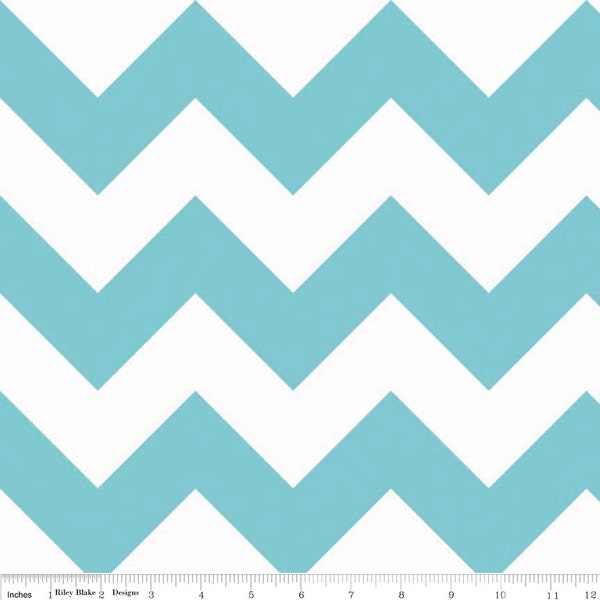 Chevron Aqua Large Chevron for Riley Blake, 1/2 yard, 20% off