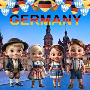 Vielseitiges Deutsch Kinder PNG Perfekt für Bildungs-, Kultur-, Design- und Kreativprojekte, transparenter Hintergrund, digitale, hochwertige Verwendung