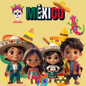 Niños mexicanos PNG de México, perfecto para proyectos educativos, culturales, de diseño y creativos, fondo transparente, uso digital de alta calidad.