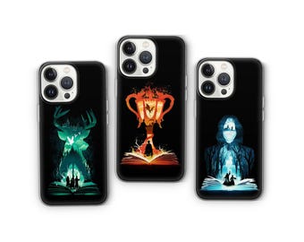 Funda para teléfono de la Escuela de Magos: Arte de fantasía mágica para iPhone, Samsung y Pixel / Estética Witchcore / Estilo de libro de hechizos / Acabado mate / Potter