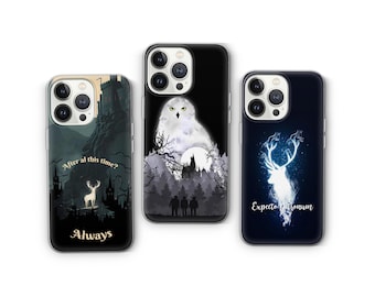 Funda para teléfono de la Escuela de Magos: Arte de fantasía mágica para iPhone, Samsung y Pixel / Estética Witchcore / Estilo de libro de hechizos / Acabado mate / Potter