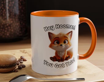 Fox Coffee Mug, Motivational Gift for Animal Lovers | Cute Encouragement Cup for Work, Home Office & Birthdays