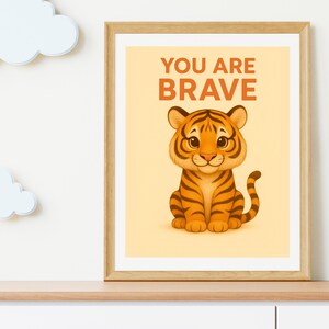 Tapfere Tiger Poster Kunst fürs Kinderzimmer | Motivierende Wanddekoration | Kinderzimmer, Kinderzimmer, Geschenk, Inspiration Poster