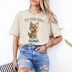 Funny Alpha T-Shirt, Cute Wolf Pup Shirt, Gift for Animal Lovers, Unisex Tee, Birthday Gift