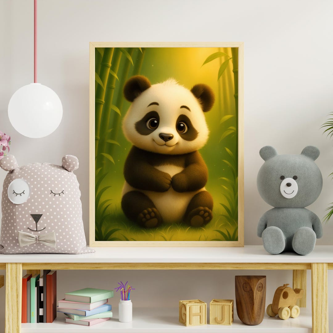 Cute Panda Poster, Nursery Wall Art, Animal Love Squad Print, Baby Room ...