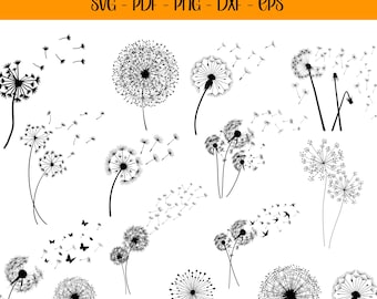 Pusteblume svg, Löwenzahn png, Löwenzahn Silhouette, Löwenzahn blasen svg, Löwenzahn einfach atmen svg, Löwenzahnblume svg, Löwenzahnherz