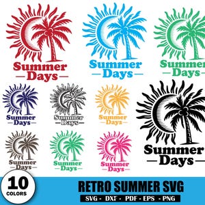 Retro Summer Svg Png Bundle, Trendy Summer Shirts svg, Summer Beach Vibes Svg, Ocean svg, Vacation Svg, Hello Summer Season svg