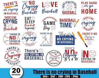 Retro Sports svg, There's No Crying in baseball SVG PNG, 20 Sports Quote Designs, game day svg, Sports Mom svg, baseball dad svg