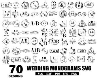 Family Name Monogram SVG Bundle, Monogram SVG, Split Monogram svg, Family svg, Family Sign svg, Wedding Monogram svg, family name svg Cricut