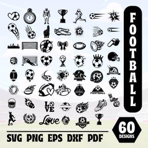60 SOCCER SVG Bundle, SOCCER Svg, Svg Bundle Cut Files For Cricut, Soccer Clipart, Football Svg