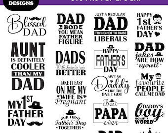 Father's Day SVG Bundle: Funny Dad Quotes, Cricut, Silhouette (Digital Download)