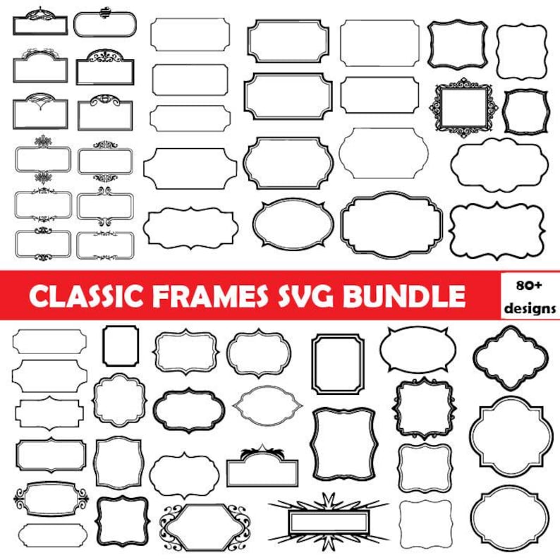 Frames Svg Bundle, Label Borders Svg, Decorative Frames, Label Frames ...