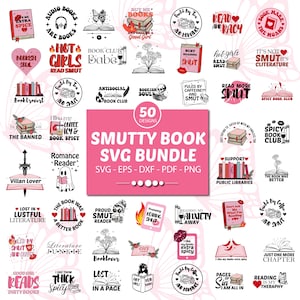 Zestaw Smutty Book PNG | Spicy Romance Reader PNG, Wzory Smut Book, Wszystkie przyszłe aktualizacje w zestawie, Pliki do sublimacji Funny Book Lover