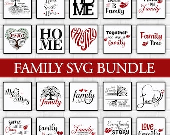 Family SVG Bundle, Family Wall Sign, Quote Sign svg, Home Sweet Home svg, Farmhouse Decor, Family Reunion, House Decoration