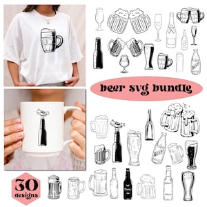 Beer SVG Bundle: Funny Alcohol Quotes, Mugs & Glasses (Digital Download)