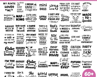 Baby SVG Bundle, Baby Shower SVG, Newborn SVG Bundle, Baby Quote Bundle, Cute Baby Saying svg, Funny Baby svg, Baby Boy Girl Svg