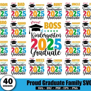 Proud Graduate Family 2025 PNG Bundle, Proud Mom of a Class of 2025, Senior Family Png, Proud Graduate Senior PNG, Class of 2025