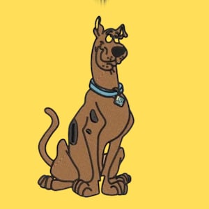 Disegno da ricamo Scooby Doo / File di cartone animato di cane divertente / Ricamo a macchina digitale / PES DST / Download immediato per telai