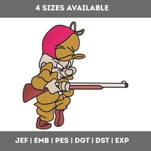 Hunting guy embroidery design -Hunting lover Machine embroidery - Elmer hudd inspired - 4 sizes