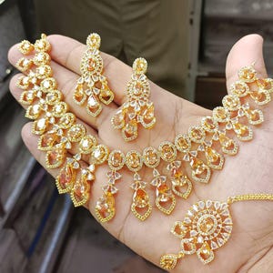Kundan Choker Necklace Set with Tikka & Earrings | Indian Bridal Jewelry Set | Wedding Choker Set | Ethnic Jewelry for Women | Gift For Her