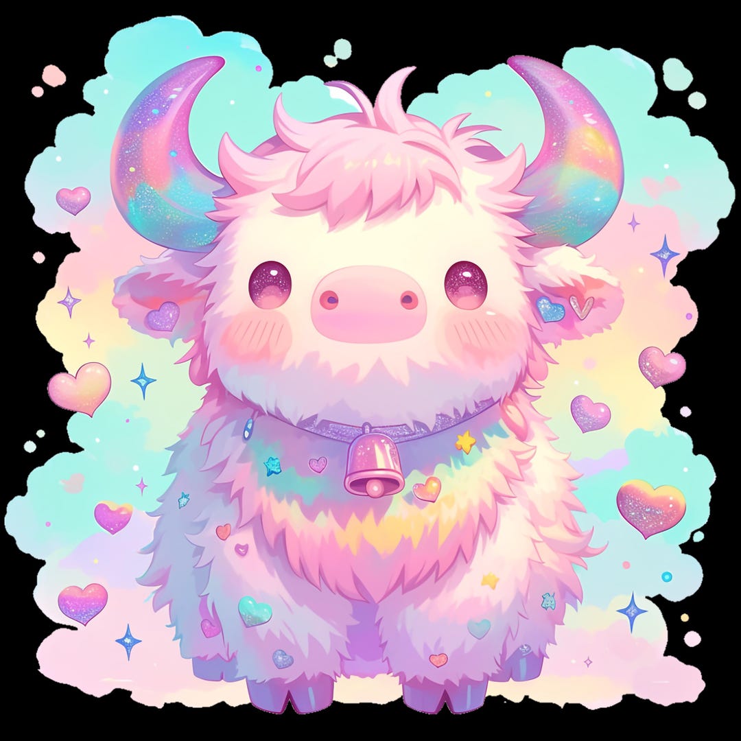 Highland Cow PNG Bundle | 10 Cute Chibi Cow Clipart | Kawaii Farm ...