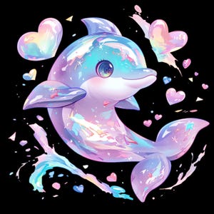 Cute Chibi Dolphin Clipart Bundle – 10 High-Quality PNGs for Crafting, Printing & Scrapbooking