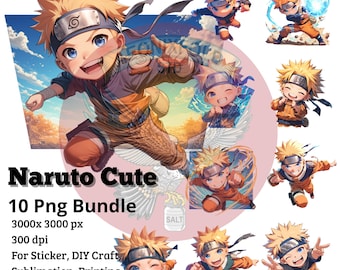 Japanisches Doodle PNG Bundle | 10 Digitale Anime-Dateien | 3000x3000px | Sublimationsdruck, T-Shirts, Stickers