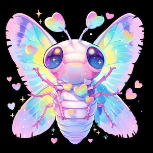 Cute Chibi Cicada PNG Bundle – 10 PNG Adorable Kawaii Cicada Clipart, Digital Download for Crafts, Stickers, Printing & Sublimation