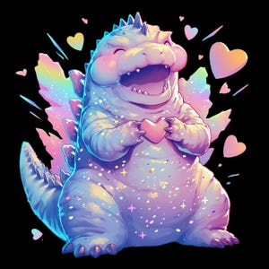10 Cute Chibi Godzilla PNGs – Kawaii Kaiju Clipart Bundle for Sublimation, Cricut & DIY Crafts