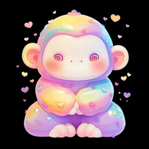 10 Cute Chibi Gorilla PNGs – Kawaii Jungle Animal Clipart for Cricut, Sublimation & DIY Projects