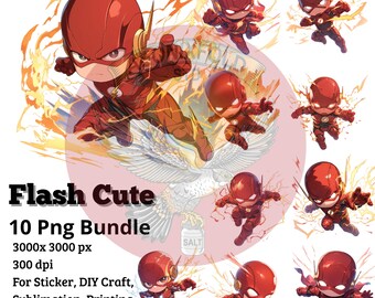 10 Niedlicher Blitz PNG | Superhelden Clipart | Hochauflösende PNGs | Für Shirts, Tassen, Sublimationsprojekte