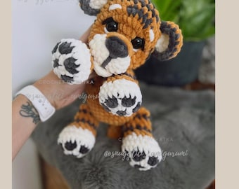 Crochet Tiger Cub Pattern PDF | Amigurumi animal | Velvet Yarn Plushie