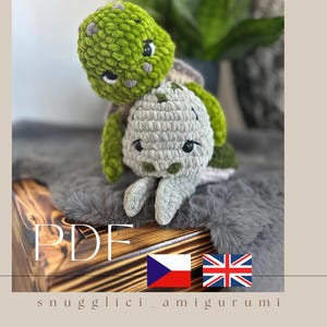 Schema per tartaruga all&#39;uncinetto in PDF, tutorial all&#39;uncinetto, grazioso peluche fai da te, adorabile tartaruga amigurumi, animale all&#39;uncinetto, schema per principianti