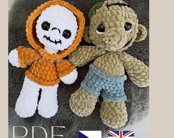 Halloween Crochet Pattern Bundle PDF | Zombie & Skeleton Amigurumi Tutorial | Spooky Plush Toys 2-in-1