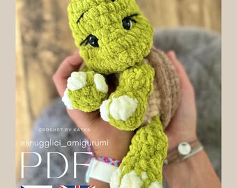 Crochet Tortoise Pattern PDF | Turtle Amigurumi Tutorial |  Animal Crochet Toy Plushie