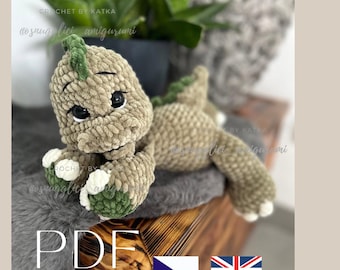 Crochet Dinosaur Pattern PDF | Amigurumi Dino Plush Toy Tutorial