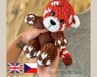 Crochet Red Panda Bear Pattern PDF | Panda Amigurumi Tutorial |  Animal Crochet Toy Plushie