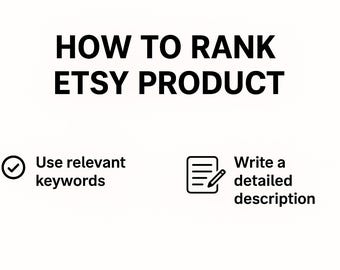 Etsy SEO-guide | Tips för rankning av listningar, titel och beskrivning (digital nedladdning)