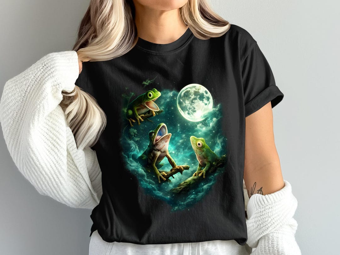 Frog Howling Frogs Howling at Moon PNG Sublimation | Funny Frog Parody Digital ...