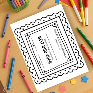 Father’s Day Coloring Pages for Kids | All About My Dad Printable Worksheet | DIY Gift for Dad | Instant Download