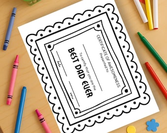 Vaderdag kleurplaten voor kinderen | Alles over mijn vader Afdrukbaar werkblad | DIY-cadeau voor papa | Direct downloaden