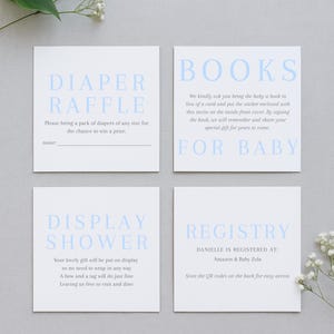 de Cartes d'insertion pour baby shower | RSVP, tombola de couches, demande de livre et plus encore | Modèles de toile modifiables | Téléchargement instantané
