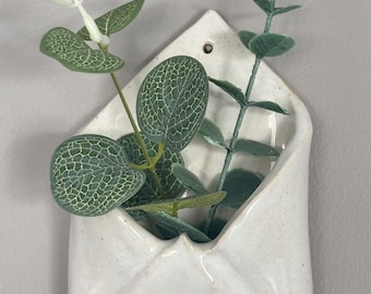 Wall Vase, Pocket Vase, Ceramic Wall Vase, Ceramic Envelope