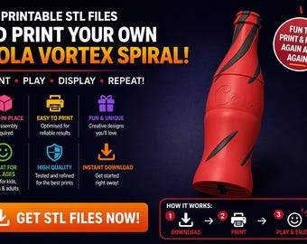3D Printed Cola Bottle Vortex Spinner STL file