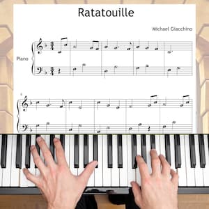 Simplified Ratatouille Movie Theme – Piano Sheet Music Grade 2 PDF + MP3 + Performance Video | Easy Film Score