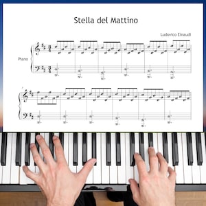Stella del Mattino by Ludovico Einaudi - Simplified Piano Sheet Music PDF with Note Names, Colored Notes, MP3 & Video Tutorial