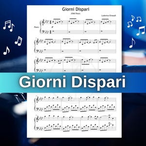 Peut inclure: Partition de piano intitulée "Giorni Dispari" de Ludovico Einaudi. La musique est imprimée sur du papier blanc avec des notes et symboles musicaux noirs. Le titre est affiché en gros caractères gras.